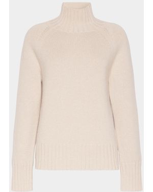 Max Mara Mantova Wool-Cashmere Turtleneck Sweater - Natural