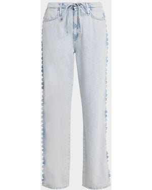 Rag & Bone Featherweight Phoebe Scalloped Drawstring Jeans - Blue