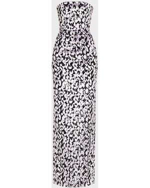 16Arlington Minelli Strapless Devoré Dress - White