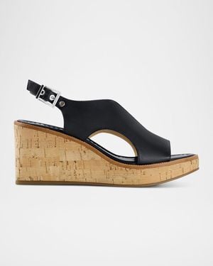 Bernardo Kuarta Leather Cork Wedge Sandals - Multicolor