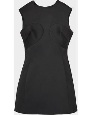 Marc Jacobs Seamed Up Satin Sleeveless Mini Dress - Black
