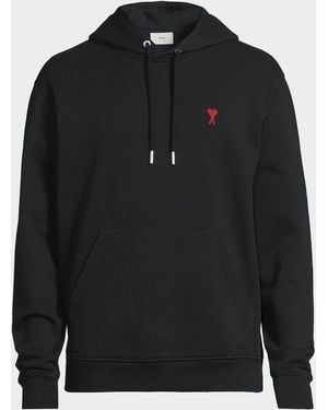 Ami Paris Apos;S Ami De Coeur Cotton Hoodie - Black