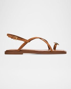 Rag & Bone Remi Suede Toe-Ring Flat Sandals - Brown
