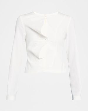 Wynn Hamlyn Esther Cut-Out Long-Sleeve Top - White