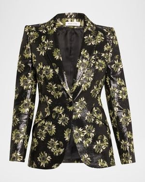 McQueen Lacquered Sunflower Single-Breasted Jacket - Green
