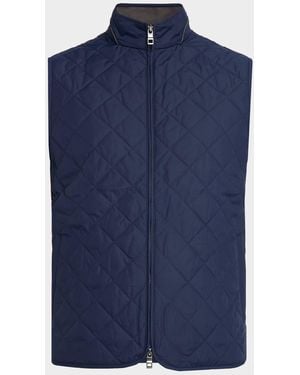 Peter Millar Apos;S Essex Quilted Stand-Collar Vest - Blue