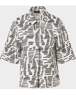 Akris Dance Movements Linen Toile Blouse - White