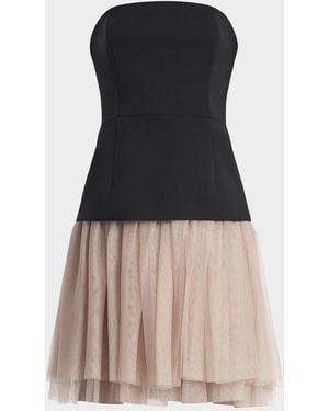 BCBGMAXAZRIA Strapless Tutu Mini Dress - Blue