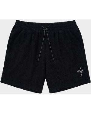 RTA Apos;S Chaparral Clyde Cotton Terry Drawcord Shorts - Black