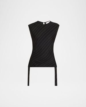 Proenza Schouler Trina Woven Stripe Tie Top - Black