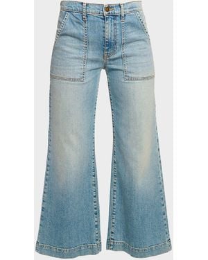 Ramy Brook Clifford Cropped Wide Leg Jean - Blue