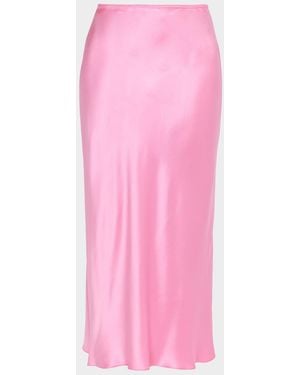 SABLYN Miranda Silk Midi Skirt - Pink