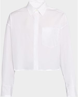 Rag & Bone Marin Cropped Cotton Shirt - White