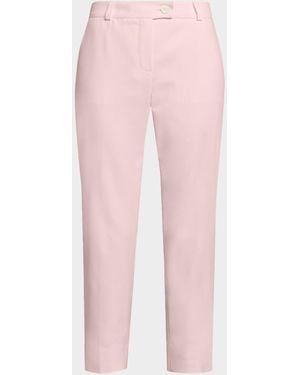 Maison Common Cotton Stretch Straight-Leg Ankle Pants - White