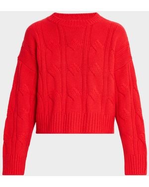 SABLYN Tristan Cable-Knit Cashmere Sweater - Red