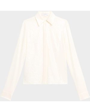 Michael Kors Hansen Sequined Button-Down Shirt - White