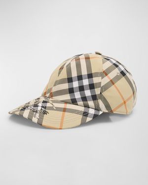 Burberry Ekd Check Baseball Cap - Metallic