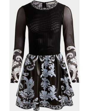 Alice + Olivia Winter & Apos;S Tale Chara Vegan Mini Dress - Black