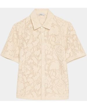Jonathan Simkhai Apos;S Conrad Lace Short-Sleeve Shirt - Natural