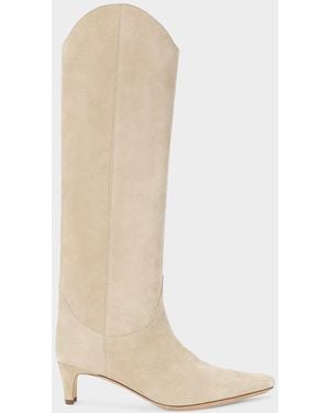 STAUD 45Mm Wally Suede Boots - White