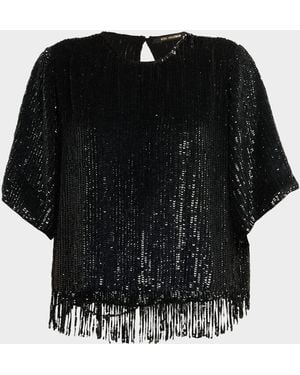 Kobi Halperin Yona Fringed Sequin Blouse - Brown