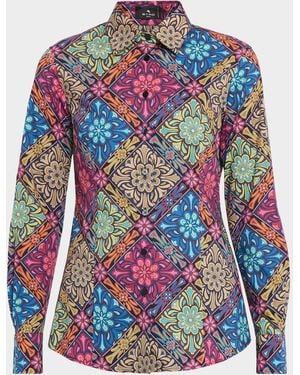 Etro Floral Geometric-Print Shirt - White