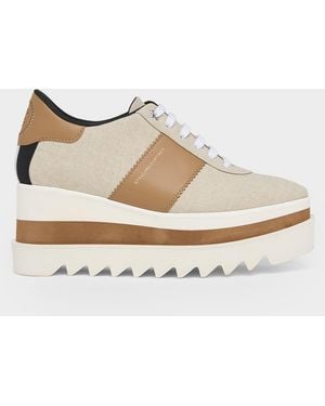 Stella McCartney 80Mm Sneak-Elyse Canvas Platform Sneakers - White