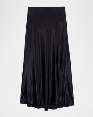 Rails Maya Satin Midi Skirt - Black