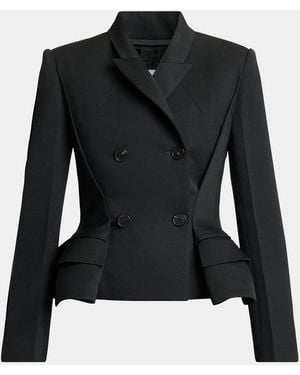 Givenchy Pinched Peplum Double-Breasted Jacket - Black