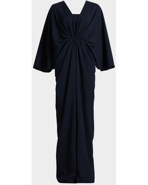 Amsale Twist-Waist Draped Gown - Blue
