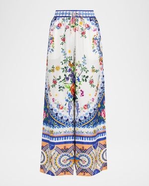 CAMILLA Silk Pants - Blue