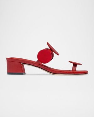 Bernardo 30Mm Jupiter Moon Leather Mule Sandals - Red