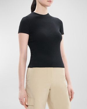 Theory Tiny Tee 2 Nebulous Organic Cotton Top - Blue