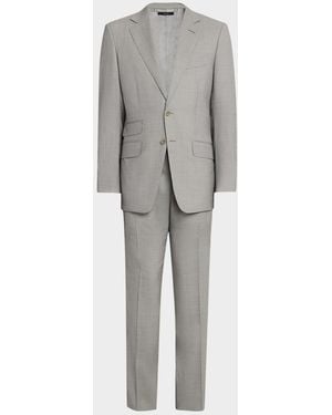 Tom Ford Apos;S Wool Basketweave Notch-Lapel Two-Piece Suit - Gray