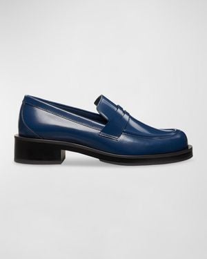 Stuart Weitzman Palmer Bicolor Penny Loafers - Blue