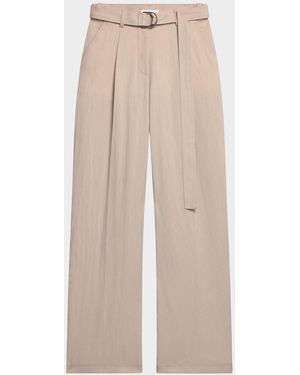 Helmut Lang Relaxed Pleated Pants - Natural
