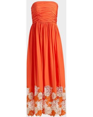 Ramy Brook Milani Embroidered Strapless Maxi Dress