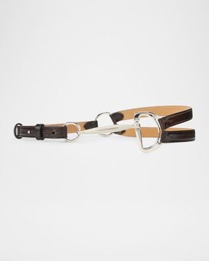 Ralph Lauren Tri-Strap O-Ring Leather Belt - Natural