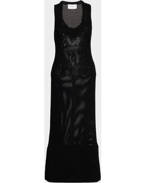 Brandon Maxwell The Lou Lou Mesh-Knit Dress - Black