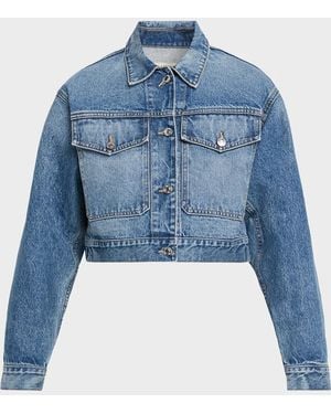 Nili Lotan Clement Crop Denim Jacket - Blue