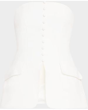Sans Faff Marais Strapless Button Top - White