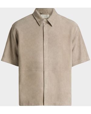 FRAME Apos;S Suede Button-Front Shirt - Natural