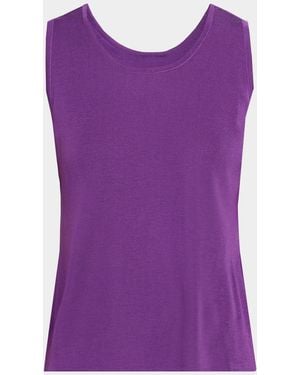 Misook Double Scoop-Neck Tank - Purple