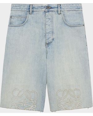Loewe Apos;S Anagram Denim Shorts - Blue