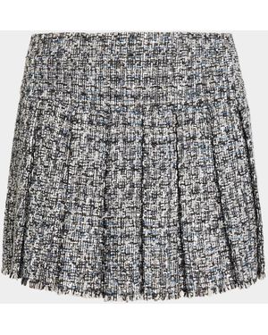 Alice + Olivia Carter Stitch Pleated Mini Skirt - Gray