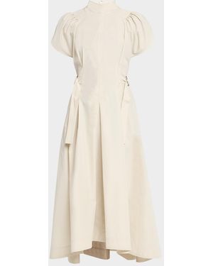 3.1 Phillip Lim A-Line Tulip-Sleeve Midi Dress - Natural