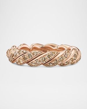 David Yurman Sculpted Cable Flex Band Ring With Diamonds - Natural