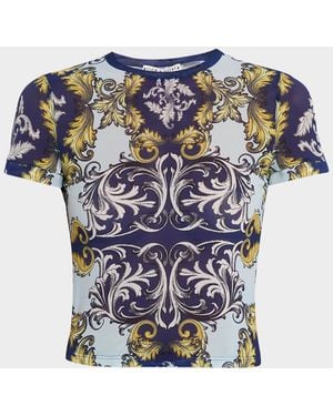 Alice + Olivia Tess Crewneck Tee - Blue