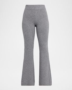 SER.O.YA Mickie Wool-Blend Knit Flare Pants - Gray