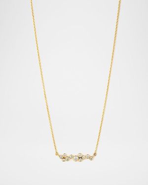 Syna 18K Champagne Diamond Baubles Stick Necklace - White